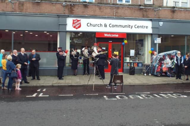 The Salvation Army brass band performed at the opening event.