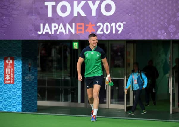Ireland's Johnny Sexton walks out for the captain's run at Tokyo Stadium, Tokyo, Japan on Friday.