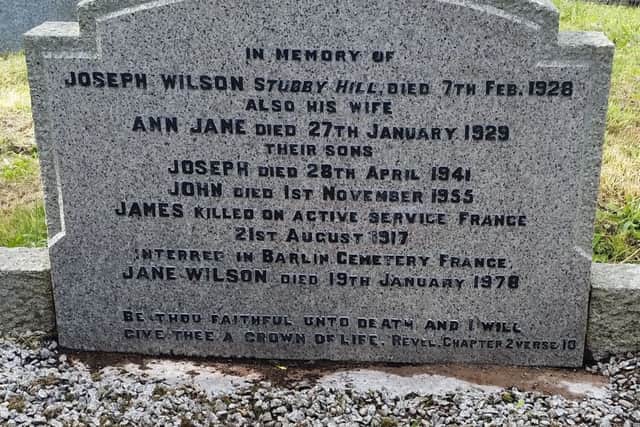 The Wilson family plot in Cargycreevy Cemetry