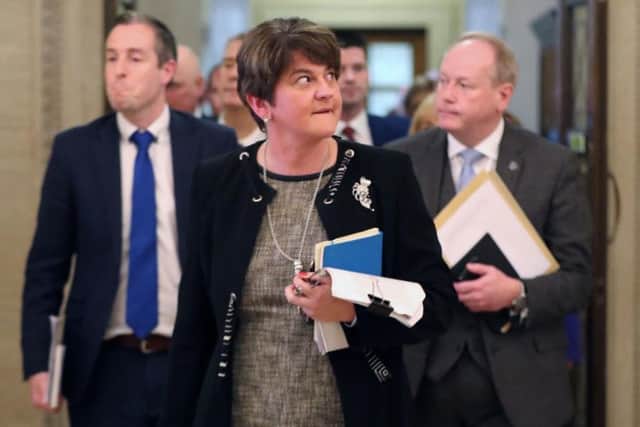 DUP leader, Arlene Foster, in Stormont on Monday. (Photo: P.A. Wire)