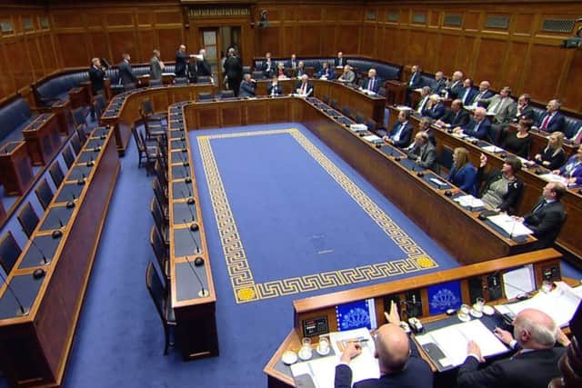 SDLP members leaving the chamber today prior to the departure of the DUP and then the UUP