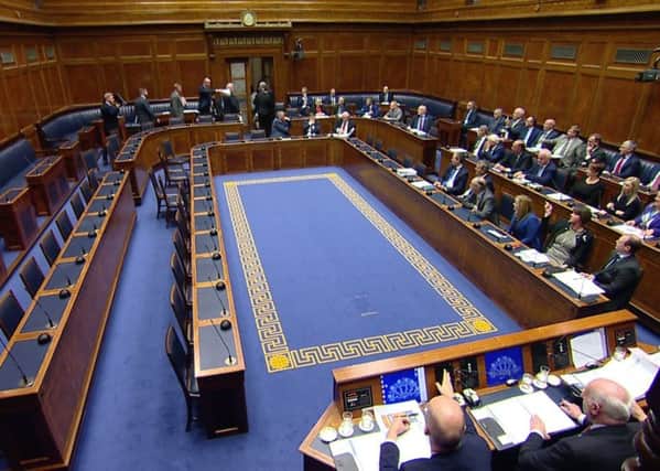 SDLP members leaving the chamber today prior to the departure of the DUP and then the UUP
