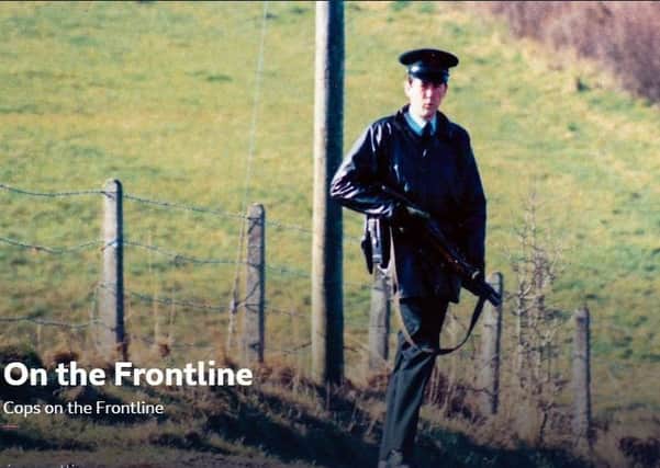 A still image of an RUC officer from the new BBC documentary Cops on the Frontline