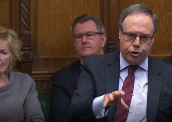 DUP deputy leader Nigel Dodds speaking in the House of Commons, London during the debate for the  European Union (Withdrawal Agreement) Bill: Second Reading on Tuesday night. Photo: PA Wire