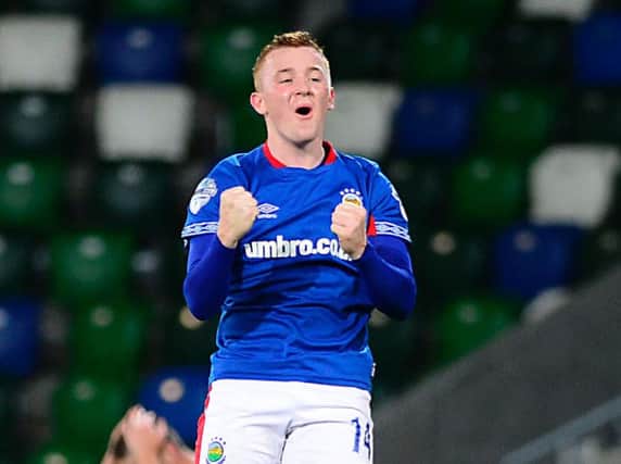 Shayne Lavery hit a hat-trick for Linfield against Warrenpoint Town