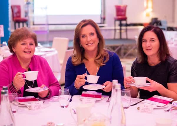(L-R) Roisin Foster, Chief Executive of Cancer Focus NI, Jenny Campbell ex-Dragon and Lesley McGrogan, Women in Business.