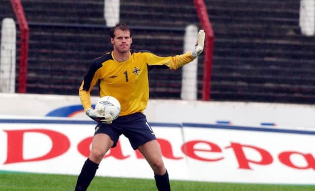 Alan Julian in action for Northern Ireland Under-21s back in 2004