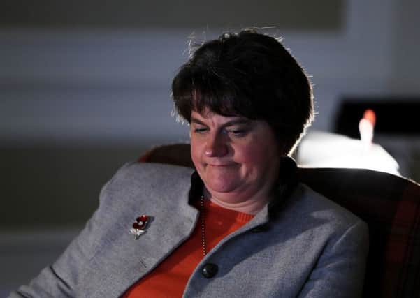 DUP party leader Arlene Foster at the Crown Plaza Hotel in Belfast ahead of the DUP annual conference there this weekend. Photo: Brian Lawless/PA Wire