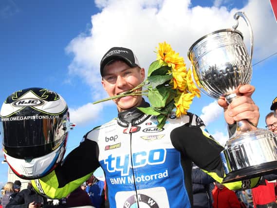 Richard Cooper won the Sunflower Trophy race for the first time at Bishopscourt on Saturday on the Tyco BMW. Picture: Stephen Davison/Pacemaker Press.