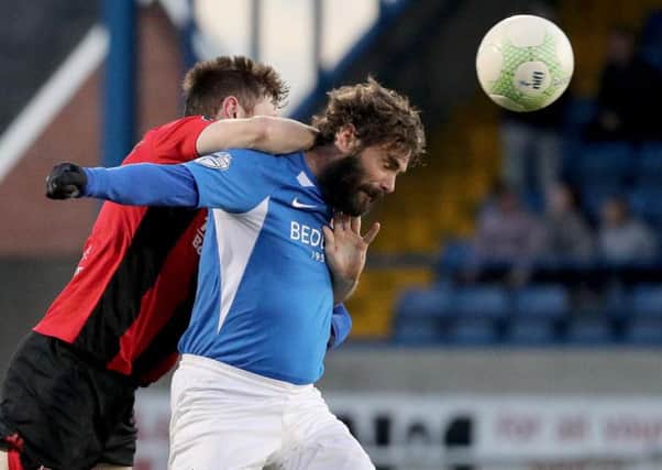 Glenavon player/manager Gary Hamilton during Saturday's 2-2 draw with Crusaders at Mourneview Park.