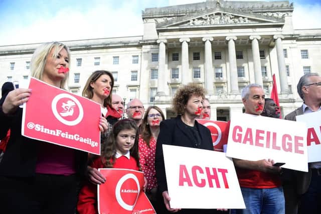 Sinn Féin has refused to return to Stormont until an Irish language act is agreed  but will not even make clear that it would return if that happened
