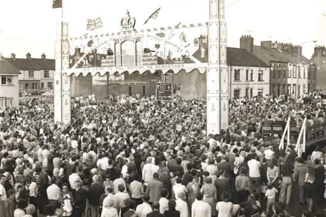 The opening of the new Queen Street Orange Arch in 1976