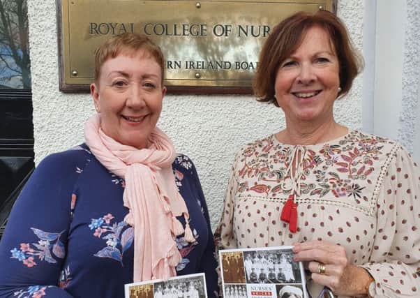 Former health workers Heather Thompson and Margaret Graham who were involved in a project tracing the lives of nurses from Northern Ireland that served in the First World War