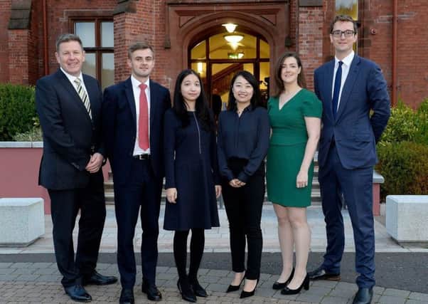 Pictured (L-R) are: Mark Thompson, Partner, ALG;  Tiernan McKeown, Solicitor, ALG;  Chinese lawyers Chris Zhang and Teresa Yang; Sarah Dugdale, Associate, ALG and Jonny Hacking, Associate, ALG