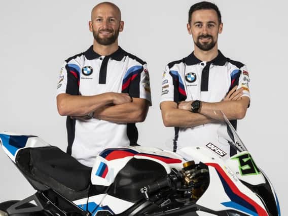 Eugene Laverty (right) with BMW Motorrad team-mate Tom Sykes.