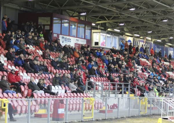 The main stand at Shamrock Park during Portadown's home win over Knockbreda. Pic courtesy of Portadown FC