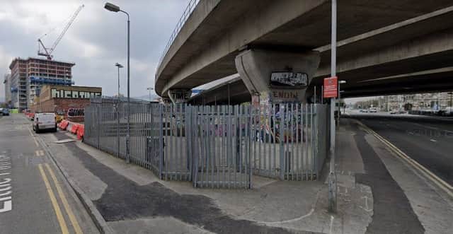 The entrance to the skate park at Corporation Street, Belfast. Pic by Google
