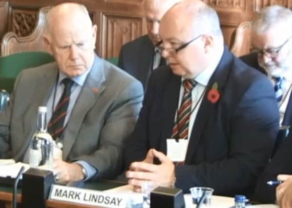 Raymond White (left), of the retired police officers association, and Mark Lindsay, of the Police Federation NI, giving evidence to the NI Affairs Committee at Westminster last month