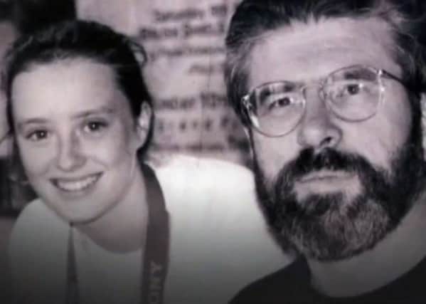 Mairia Cahill, pictured with Gerry Adams, has raised questions after police affirmed the 2015 report which said the IRA still oversees Sinn Fein strategy
