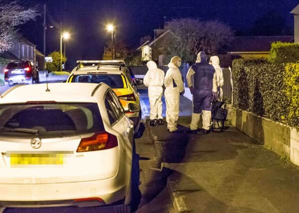 Police hold the scene of an incident at Rockfield Gardens in Mosside County Antrim on November 8, 2019. Pic Steven McAuley/McAuley Multimedia