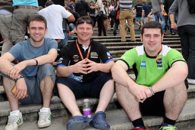 Northern Ireland riders William Dunlop, Stephen Thompson and Michael Dunlop at the 2011 Macau Grand Prix. Picture: Stephen Davison/Pacemaker Press.