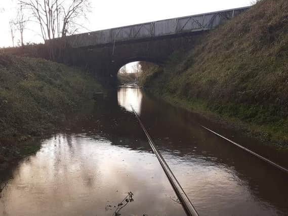 Flooded train line between Ballymoney and Coleraine