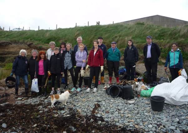 Members of Grass Roots taking part in a beach clean at Ballyhornan in Downpatrick