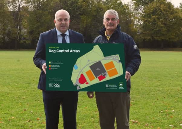 Alderman James Tinsley (left) and Alderman Tim Morrow are encouraging dog owners to comply with the new dog control orders