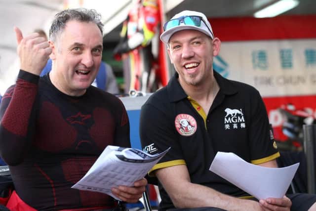 MGM by Bathams team-mates Michael Rutter and Peter Hickman. Picture: Stephen Davison/Pacemaker Press.