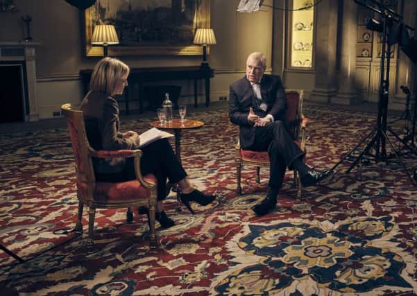 The Duke of York , speaking for the first time about his links to Jeffrey Epstein in an interview with BBC Newsnight's Emily Maitlis, broadcast by the BBC on Saturday. Photo: Mark Harrington/BBC/PA Wire