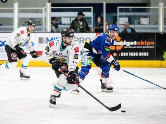 Action from Belfast Giants defeat at Coventry Blaze