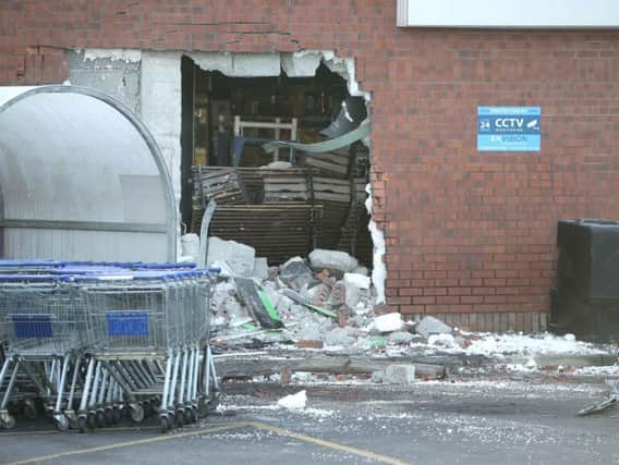 The scene of the attempted ATM theft in Ballynahinch
