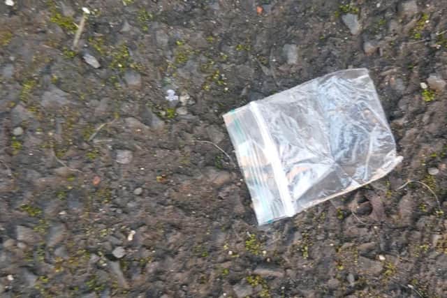 Suspected drugs found on a pavement close to Sam and Sean's home