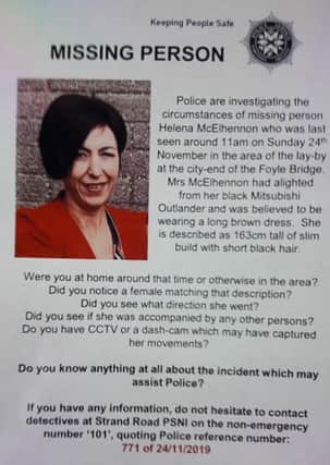 The police appeal for missing person Helena McElhennon