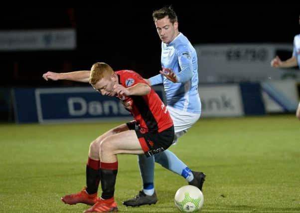 Ballymena United's Andy McGrory (right). Pic by INPHO.