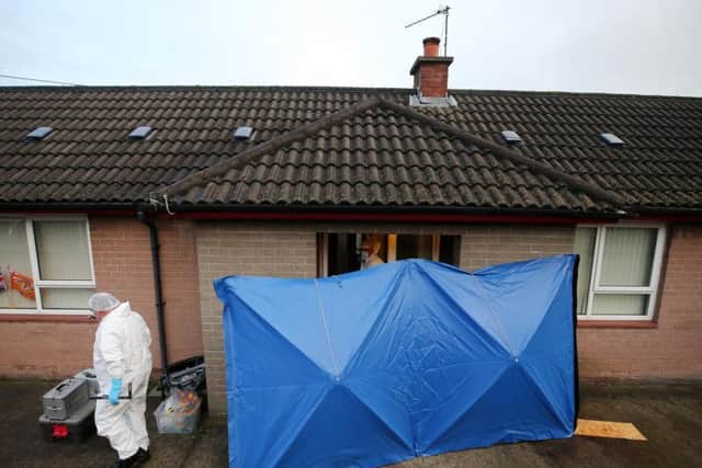 Forensic teams at the home of Cecil Robert R Ellis, known as 'Foggy'