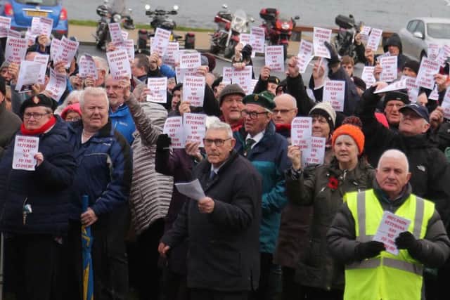 Hundreds of veterans and members of the public protest against the closure of Bennet House. Photo: KEVIN MCAULEY/MCAULEY MULTIMEDIA