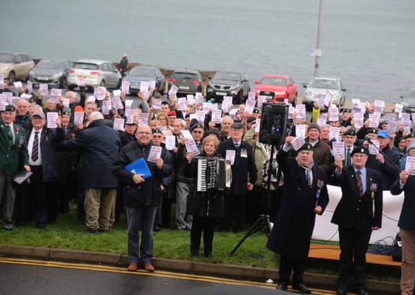 Veterans who protested in support of Bennet House, Portrush on Saturdy December 28.