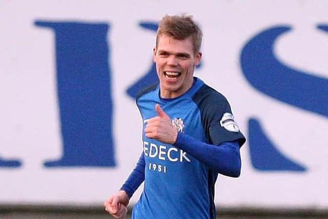 Rhys Marshall on duty for Glenavon. Pic by INPHO.