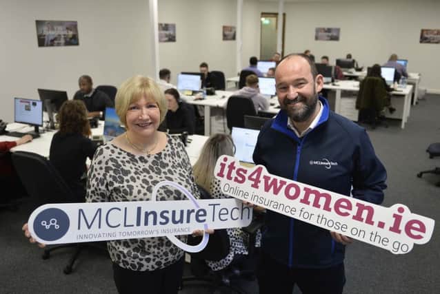 Pictured are Jean Hellewell, Managing Director, MCL Insurance Services (Ireland) Ltd and Gary McClarty, Managing Director of MCL InsureTech