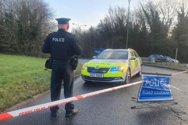 Police have cordoned off part of Lake Road, Craigavon
