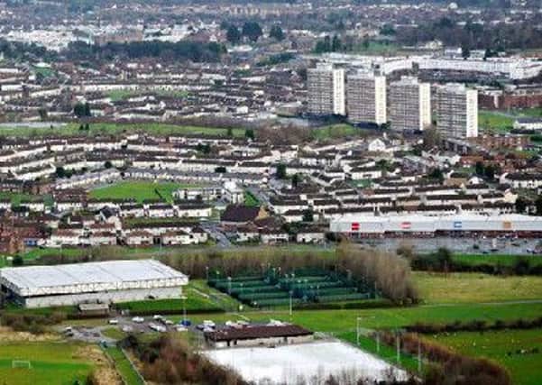 The four iconic tower blocks in the Rathcoole estate.