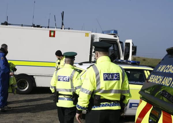 Police and Coastguard at the scene of a security alert at Whitepark Bay