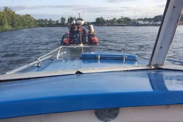 LNR crew tow a speed boat they rescued on September 5