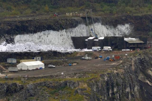 The Game of Thrones film set at Magheramorne Quarry, which doubles as The Wall in the TV series. INLT 43-001-PSB