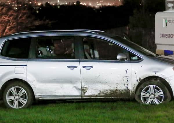The stolen Seat Alhambra was recovered after a police pursuit through west Belfast