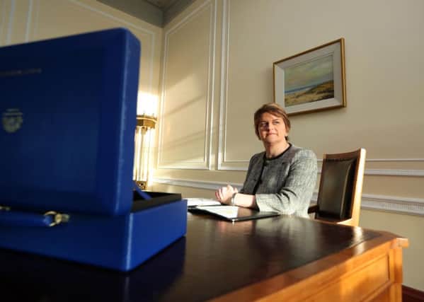 New First Minister Arlene Foster in her office at Parliament Buildings, Stormont on Monday afternoon.
Picture by Kelvin Boyes / Press Eye.
