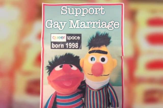 The pro-gay marriage image and slogan which Ashers Baking Co. refused to print on the cake.