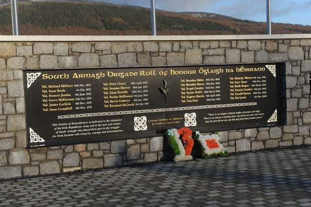 A wall at the Ti Chulainn Centre acts as a memorial to dead republicans