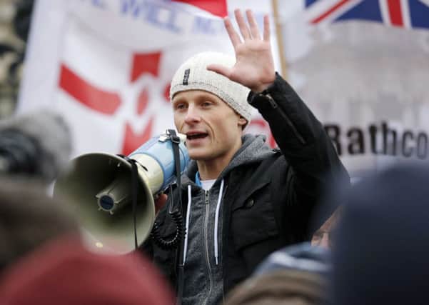 Jamie Bryson taking part in a protest in Belfast city centre in January 2013.

Picture by Kelvin Boyes / Press Eye.